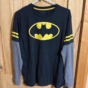 Batman Kids Long Sleeve Shirt - Black and Gray